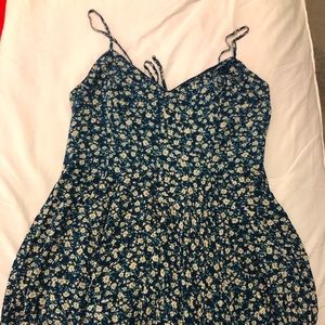 Lace up back babydoll fit and flare dress